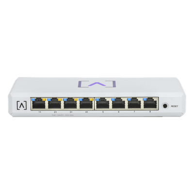 Switch Administrable / 8 Puertos Gigabit / 4 Puertos PoE+ 30W / Presupuesto PoE 60W / Gestión en Nube Gratuita