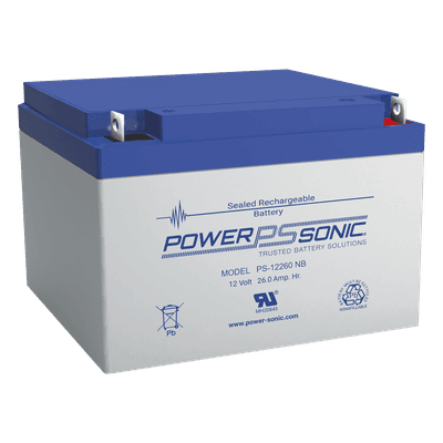 Batería 12V, 26AH, Para Respaldo, Tecnologías AGM/VRLA, 5 Años Vida Útil, Terminales NB2, Reconocida UL