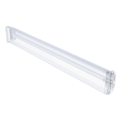 Riel Guía para Etiqueta Electrónica / Policarbonato Transparente / 37 mm x 14 mm x 1 m (3.3 ft) / Ángulo Ajustable / Compatible 1.54' a 2.9'