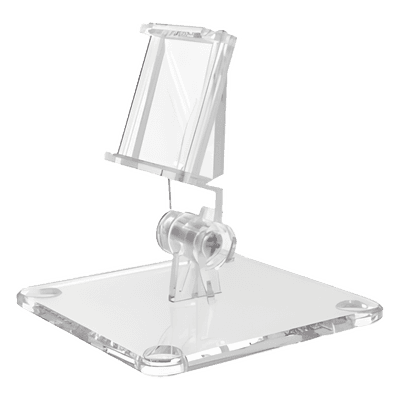 Soporte de Escritorio en T / Rotación 50° / Compatible con Etiquetas 2.13" a 4.2" / Policarbonato y ABS Transparente / Montaje Directo
