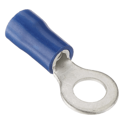 Terminal Tipo Ojo Aislado / Calibre 16-14 AWG / Orificio 1/4" (6.3 mm) / Azul / Paquete 25 Piezas