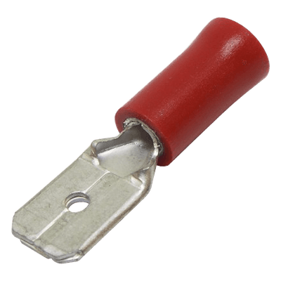 Terminal Macho Aislada / 22-16 AWG / Rojo / 25 Piezas / 21.5x9.9x6.3x3.9 mm
