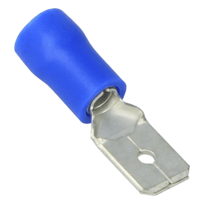 Terminal Macho Aislada / 16 - 14 AWG / Azul / Paquete 25 Piezas / 21.2 x 10.3 x 6.2 mm