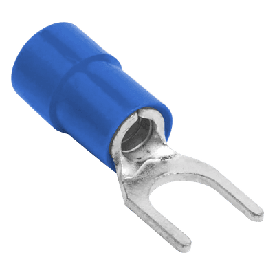 Terminal Horquilla Aislada / 16-14 AWG / Azul / 25 Piezas / Espada 6.3 mm