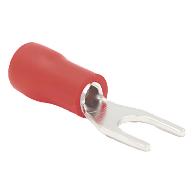 Terminal tipo horquilla aislada / 22-16 AWG / Rojo / 25 piezas / 0.79 x 0.41 x 0.24 in