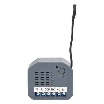 Micromódulo On/Off Z-Wave / Alimentación Universal 85-260V AC / Frecuencia 908.4 MHz / Contacto Seco 250V/3A / Compacto 44x38x17 mm (1.73x1.50x0.67 in)