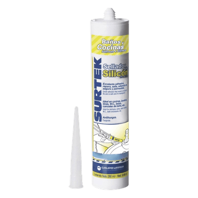 Silicón Sellador / Resistente -40°C a 100°C (-40°F a 212°F) / Antimoho y Antibacterias / Secado 24 Horas / 280 ml / Zonas Húmedas