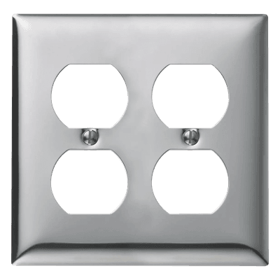 Tapa para Contacto Dúplex / 2 Receptáculos / Montaje Vertical / Cromo / Certificación UL