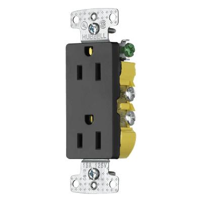 Receptáculo Duplex Decorador / 15A 125V / 2 Polos 3 Hilos / NEMA 5-15R / Negro