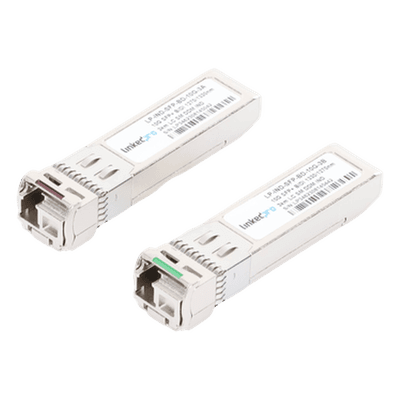 Transceptor Óptico Industrial SFP+ / 10 Gbps / Monomodo 1270/1330 nm / LC/UPC Simplex / Hot-Pluggable / 3 km (9842.5 ft) / 2 Piezas / Rango Industrial -40 a 85°C