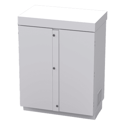 Gabinete Exterior para Baterías y Radiocomunicación / Acero Galvanizado / 12 Baterías PL110D12 / 1180 x 875 x 570 mm / IP para Alta Humedad
