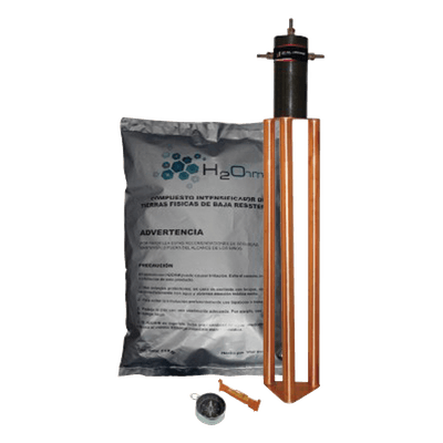 Electrodo de Puesta a Tierra / 25 A / Filtro LCR / Compuesto H2Ohm / Resistencia < 2 Ω / Diseño Delta Tubular