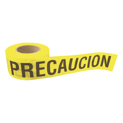 Cinta de Barricada / 100 m (328.1 ft) / Ancho 76 mm / Polipropileno Resistente a la Intemperie / Señalización PRECAUCIÓN / Espesor 0.4 mm