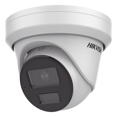 Turret IP 4 Megapixel / Lente 2.8 mm / Dual Light (40 mts IR + 40 mts Luz Blanca / DARKFIGHTER S / Microfono Integrado /  Exterior IP67 / WDR 130 dB /  4 Analíticos: AcuSense, Deteccion Facial, Conteo de Personas por Cruce y Zona