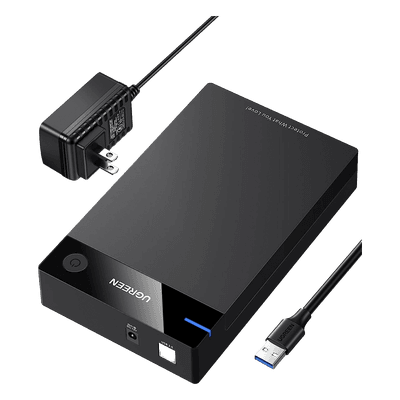 Carcasa de Disco Duro para  3.5" y  2.5" (Enclosure) | Con Cable USB 3.0 | Para HDD 3.5" / SSD 2.5" | SATA I/II/III | UASP | Hasta 16 TB | Compatible con Windows, Linux, Mac OS | No Requiere Controlador | Cable 1m | Incluye Adaptador d