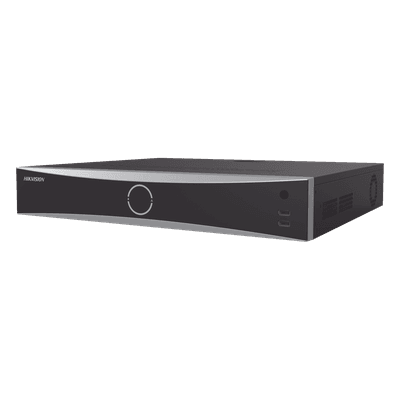 NVR 12 Megapixel (4K) / 16 canales IP / 16 Puertos PoE+ / AcuSense (Evita Falsas Alarmas) / Reconocimiento Facial / 4 Bahías de Disco Duro / Switch PoE 300 mts  / HDMI en 4K / Alarmas I/O