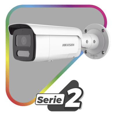 [Dual Light + ColorVu] Bala IP 4 Megapixel / Lente 4 mm / 60 mts IR + 60 mts Luz Blanca / Exterior IP67 / Luz Intermitente y Alerta de Audio / Videoanaliticos (Filtro de Falsas Alarmas) / PoE / WDR 130 dB / Captura Facial  /  ACUSEARCH
