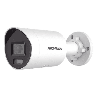 [Dual Light + ColorVu] Bala IP 8 Megapixel (4K) / Lente 2.8 mm / 40 mts IR + 40 mts Luz Blanca /  Microfono Integrado / Exterior IP67 /   WDR 130 dB / ACUSENSE (Filtro de Falsas Alarmas) / Captura Facial / PoE / Metal / ACUSEARCH