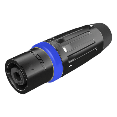 Conector Speakon Macho / 4 Polos / 30 A / IP54 / Carcasa Metálica Negra / AWG10