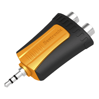 Conector Estéreo | 3.5 mm - 2 x conector Hembra RCA | Adaptador de Carcasa de Plástico