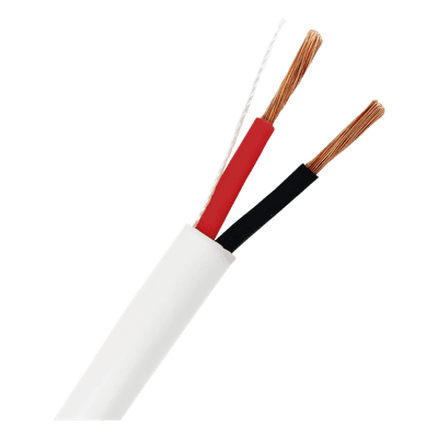 Bobina de 152 Metros (500 Pies) / 16AWG 2 Conductores / Cable Profesional de ALTA FIDELIDAD 100% Cobre / Interior / Color Blanco / Libre de Oxígeno / Para Aplicaciones de Audio, Control de Acceso y Automatización
