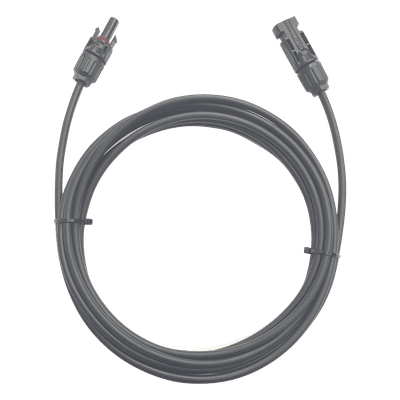 Cable Fotovoltaico / 1 m (3.28 ft) / 10 AWG (6 mm²) / Negro / Terminales MC4 Macho y Hembra / -40°C a 90°C / 1000/2000 V