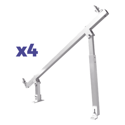 Caja de accesorios de aluminio anodizado / Montaje techo / Arreglo 1x4 / Inclinación 20°-45° / Resistencia viento 136 km/h