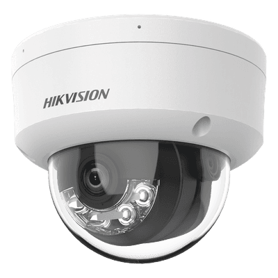 Domo IP 4 Megapixel / Lente 2.8 mm / Dual Light (30 mts IR + 30 mts Luz Blanca) / Micrófono Integrado / Antivandálico IK08 / Motion Detection 2.0 / Exterior IP67 / H.265 / PoE / ONVIF / Micro SD