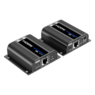 Kit Extensor HDMI | Hasta 70m 1080p | 40m 4K@30Hz | Compatible con HDCP | Cable Cat 6 Recomendado | Soporta Múltiples Resoluciones | Soporta PoC | Salida Loop