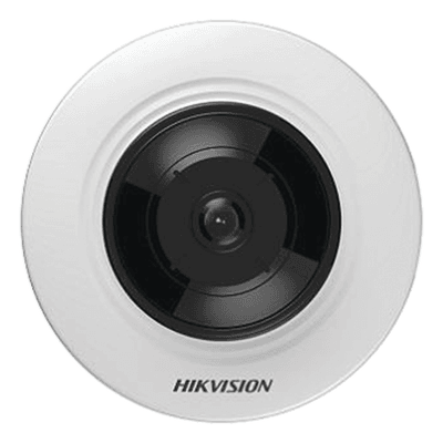 Mini Fisheye IP 5 Megapixel / Panorámica 180° - 360° / Microfono Integrado / 8 mts IR / Uso en Interior / PoE / Múltiples Vistas por iVMS-4200 / Alarmas I/O / Micro SD