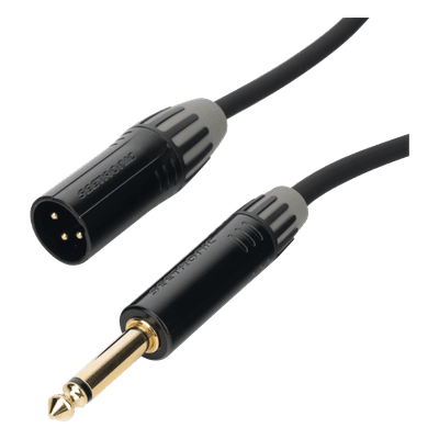 Cable de Audio XLR a Plug / 3 Polos Macho a 1/4 in Mono / Doble Blindaje / Longitud 3 m (9.8 ft) / Conectores Seetronic Serie M