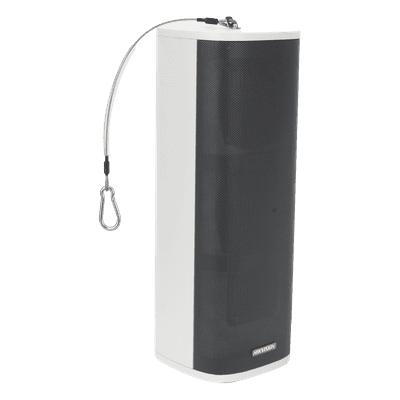 Bocina IP Columna / 60 Watts / Exterior IP66 / Almacenamiento 4 GB / 2 Entradas de Alarma / Audio Bidireccional