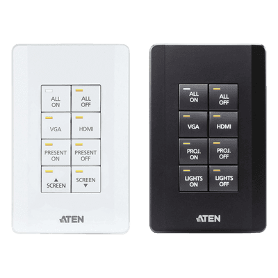 Teclado de control / 8 botones configurables / 14 combinaciones / Ethernet 10/100 / Montaje 1GANG / 4.58x2.78x1.53 in