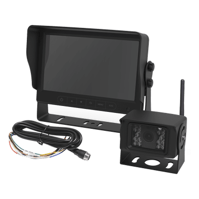 Cámara de Reversa Inalámbrica / Monitor LCD 7" / Visión Nocturna IR 18 LEDs / IP69K / Expandible a 4 Cámaras