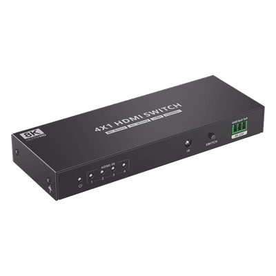 Switch Conmutador  HDMI 4X1 | 4 Entradas 1 Salida | Velocidad de trasmisión 48 Gbps | Resolución 8K | Salida de audio | HDCP 2.3
