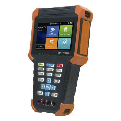 Tester de Video Profesional | Pantalla 4" Touch | Ideal para Cámaras IP/ HD (TVI, CVI, AHD y CVBS) | 4K | H.265/H.264 | PoE | WiFi | Cable Tester | Multímetro Digital | Todo en Uno para tu CCTV.