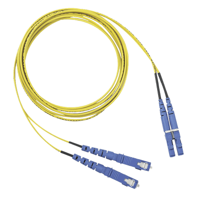 Jumper de Fibra Óptica Monomodo 9/125 OS2 / LC-SC Duplex / OFNR Riser / 2 m (6.56 ft) / Amarillo