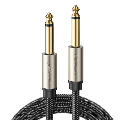 Cable de Audio Mono 6.35mm (1/4") Macho a 6.35mm (1/4") Macho / 10 Metros / Núcleo de Cobre / Blindaje Interno / Nylon Trenzado / Color Negro