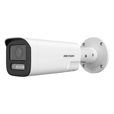 Bala IP 4 Megapíxel / Lente Mot. 2.8 a 12 mm / Dual Light (50 mts IR + 50 mts Luz Blanca) / ACUSENSE Lite / Audio de Dos Vías /  Luz Intermitente y Alerta de Audio / Exterior IP67 / WDR 120 dB / PoE  / Micro SD