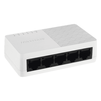 Switch de Escritorio / 5 Puertos Fast Ethernet 10/100 Mbps / Alimentación Integrada 5 VCC / Diseño Compacto 124 x 22 x 54 mm