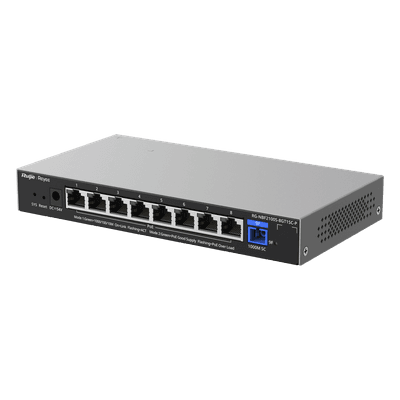 ONU/Switch PoE+ Híbrido / 1 Puerto PON 1G SC/UPC / 8 Puertos Ethernet 1G / 120W PoE+ / 18 Gbps / 7.95 x 4.25 x 1.10 in