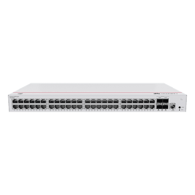 Switch PoE Administrable / 48 Puertos Gigabit / 4 Puertos 10GE SFP+ / PoE Perpetuo 380W / 176 Gbps / Capa 2