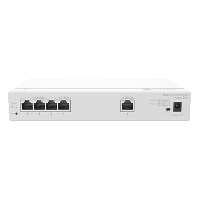 Router Multi-Servicio / 1 Puerto GE WAN / 4 Puertos GE LAN PoE+ / 802.3af/at 50 W / Switching 8 Gbps / Controlador 32 APs / 150 Clientes / Gestión Nube Gratuita