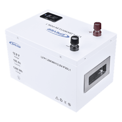 Batería de Litio LiFePO4 12.8Vcc, 100Ah, 1.28KwH, Pantalla LCD para Monitoreo Local, Carcasa Metálica