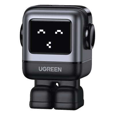 Cargador Mini GaNRobot 30W serie UNO | 1 USB-C de Carga Rápida | Tecnología GaN II | Multiprotocolo PD/QC/SCP/FCA | Carga Inteligente | Pantalla LED | Zapato Magnético Extraíble | Thermal Guard | Color Negro.