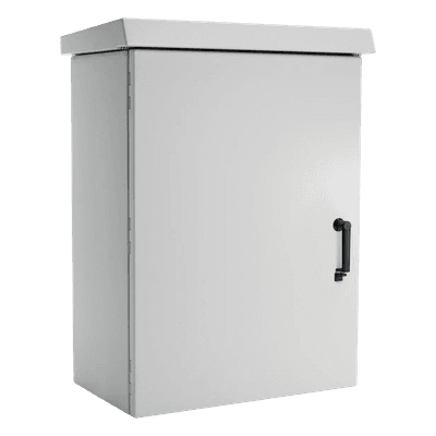 Gabinete de Pared para Exterior / 25 UR / 700 mm Ancho x 600 mm Profundidad / Aluminio Anticorrosivo / NEMA 4/12/4X/3/3R / IP66 / Protección Solar Integrada