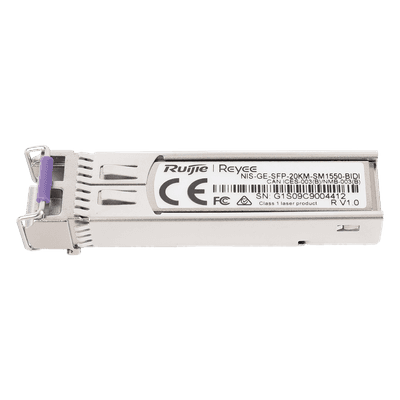 Transceptor SFP Industrial / 1 Gigabit / BIDI Monomodo / 20 km (65,616 ft) / TX 1550 nm / RX 1310 nm / -40 a 85 °C / LC