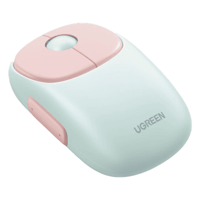 Mouse Inalámbrico FUN | Recargable| 2.4G & Bluetooth | 4 Niveles de DPI | Silencioso | Ergonómico | 5 Botones | Compatible con Windows, macOS 10.5, Android iOS Linux y Chrome OS | Color Rosa.