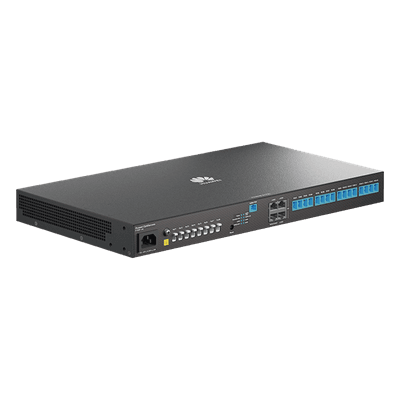 Gateway Óptico Empresarial / 4 Puertos GE / 1 Puerto XGPON / 8 Puertos PoF / 16 Puertos GPON / Wi-Fi Roaming / VPN / Firewall