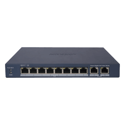 Switch PoE+ Administrable / 8 Puertos Gigabit PoE+ / 2 Puertos Uplink Gigabit / Alcance Extendido 300 m (984.3 ft) / 60 W / Gestión en Nube
